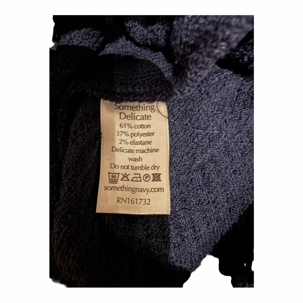 NWT Something Navy Ribbed Knit Stretch Pants | Flare Leg W/ Slit | Navy | XS - Picture 7 of 7